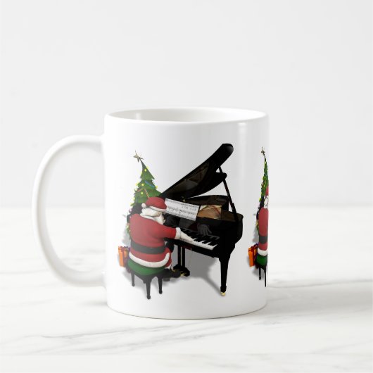 Santa Claus Piano Kaffeetasse (Links)