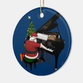 Santa Claus Piano Keramikornament (Links)