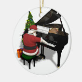 Santa Claus Piano Keramikornament (Links)