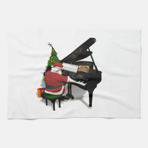 Santa Claus Piano Küchentuch