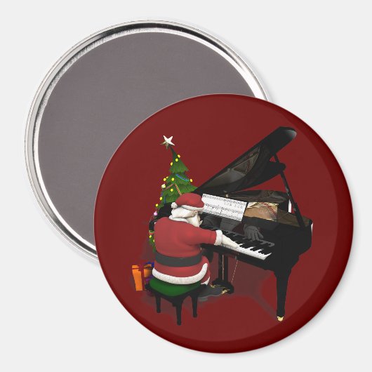 Santa Claus Piano Magnet (Vorderseite/Rückseite)