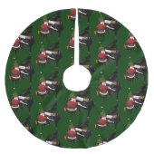 Santa Claus Piano Polyester Weihnachtsbaumdecke (Vorderseite)