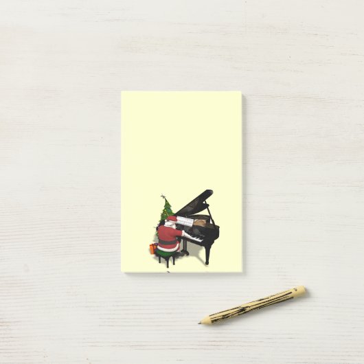 Santa Claus Piano Post-it Klebezettel (Auf Schreibtisch)