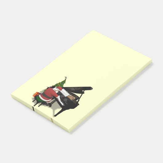 Santa Claus Piano Post-it Klebezettel (angewinkelt)