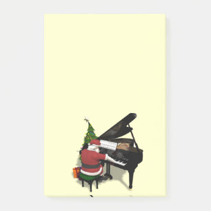 Santa Claus Piano Post-it Klebezettel