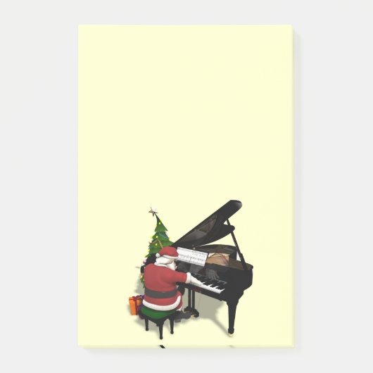 Santa Claus Piano Post-it Klebezettel (Vorderseite)