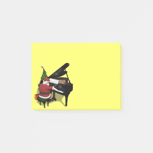 Santa Claus Piano Post-it Klebezettel (Vorderseite)