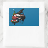 Santa Claus Piano Rechteckiger Aufkleber (Tasche)