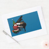 Santa Claus Piano Rechteckiger Aufkleber (Umschlag)