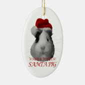 Santa Claus Pig Guinea Pig Christmas Holidays Keramikornament (Rechts)
