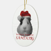 Santa Claus Pig Guinea Pig Christmas Holidays Keramikornament (Links)