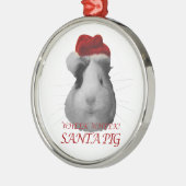 Santa Claus Pig Guinea Pig Christmas Holidays Ornament Aus Metall (Links)