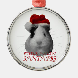 Santa Claus Pig Guinea Pig Christmas Holidays Ornament Aus Metall