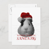 Santa Claus Pig Guinea Weihnachtsfeiertage Feiertagspostkarte (Vorne/Hinten)