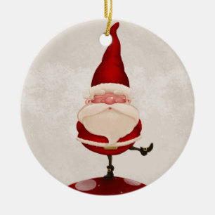 Santa Claus Pilz Keramikornament