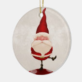 Santa Claus Pilz Keramikornament (Links)