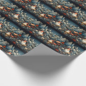 Santa Claus Pine Tree Forest Red Flowers Geschenkpapier (Ecke)