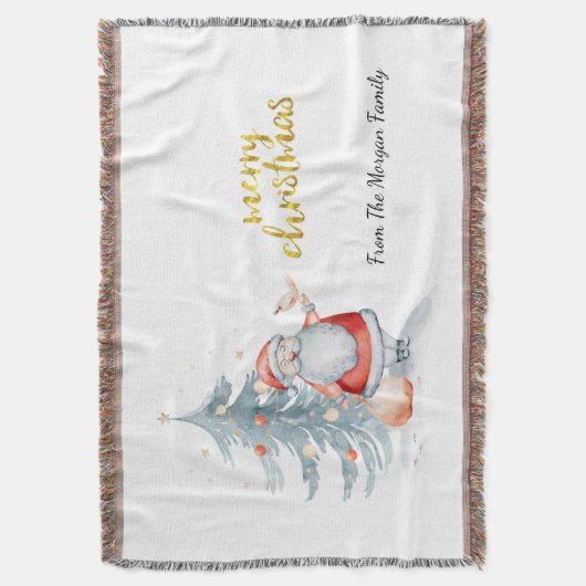 Santa Claus Pine Tree Weihnachten Decke (Vorderseite Vertikal)