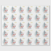 Santa Claus Pine Tree Weihnachten Geschenkpapier (Flach)