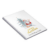 Santa Claus Pine Tree Weihnachten Notizblock (Rechte Seite)