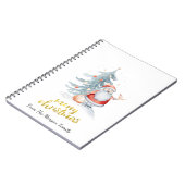 Santa Claus Pine Tree Weihnachten Notizblock (Linke Seite)