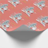Santa Claus Pine Tree Weihnachten Rot Geschenkpapier (Ecke)