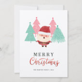 Santa Claus Pine Tree Weihnachtskarte Einladung (Vorderseite)