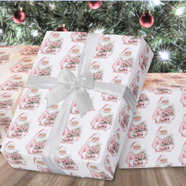 Santa Claus Pink Christmas Geschenkpapier