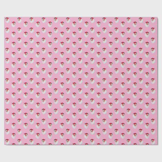 Santa Claus Pink Geschenkpapier (Flach)