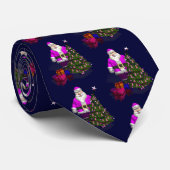 Santa Claus Pink Ribbons Krawatte (Gerollt)
