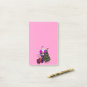 Santa Claus Pink Ribbons Post-it Klebezettel (Auf Schreibtisch)