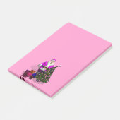 Santa Claus Pink Ribbons Post-it Klebezettel (angewinkelt)