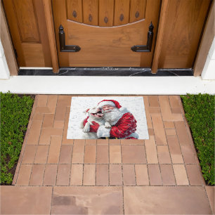 Santa Claus & Pitbull Puppy Dog Fußmatte