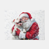 Santa Claus & Pitbull Puppy Dog Fußmatte (Vorderseite)