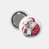 Santa Claus & Pitbull Puppy Dog Magnet (Vorderseite/Rückseite)
