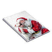 Santa Claus & Pitbull Puppy Dog Notizblock (Rechte Seite)