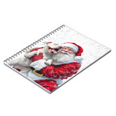 Santa Claus & Pitbull Puppy Dog Notizblock (Linke Seite)