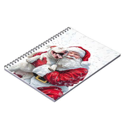 Santa Claus & Pitbull Puppy Dog Notizblock (Linke Seite)