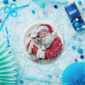 Santa Claus & Pitbull Puppy Dog, Papierplatte Pappteller (Party)