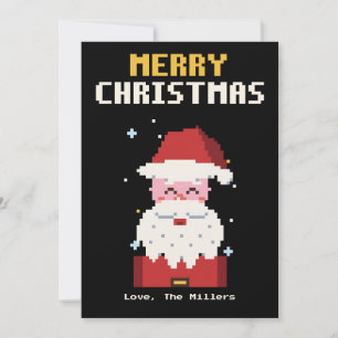 Santa Claus Pixel Art Weihnachtskarte Feiertagskarte