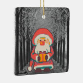Santa Claus Pixelart Ho, Ho, Pixel Art  Keramikornament (Rechts)