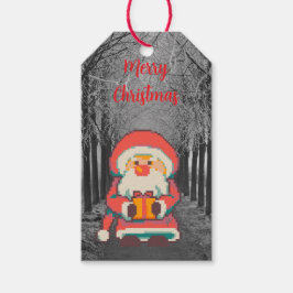Santa Claus Pixelart Merry Christmas, Pixel Art  Geschenkanhänger