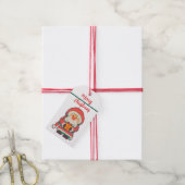 Santa Claus Pixelart Merry Christmas, Pixel Art Geschenkanhänger (Mit Garn)