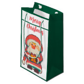Santa Claus Pixelart Merry Christmas, Pixel Art  Kleine Geschenktüte (Vorderseite Schrägansicht)