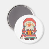 Santa Claus Pixelart, Pixel Art  Magnet (Vorderseite/Rückseite)