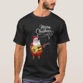 Santa Claus Play Guitar, Familie frohe Weihnachten T-Shirt (Vorderseite)
