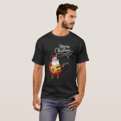 Santa Claus Play Guitar, Familie frohe Weihnachten T-Shirt (Vorne ganz)