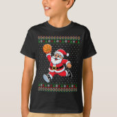 Santa Claus Playing Basketball Ugly Christmas Men T-Shirt (Vorderseite)
