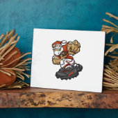 Santa Claus Playing Football Fotoplatte (Seite)