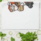 Santa Claus Playing Football Geschirrtuch (Gefaltet)